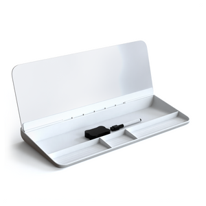 Desktop Glass Whiteboard Storage | Dry Erase Computer Pad | White Board Keyboard Drawer Platform