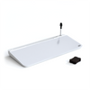 Desktop Glass Whiteboard Storage | Dry Erase Computer Pad | White Board Keyboard Drawer Platform