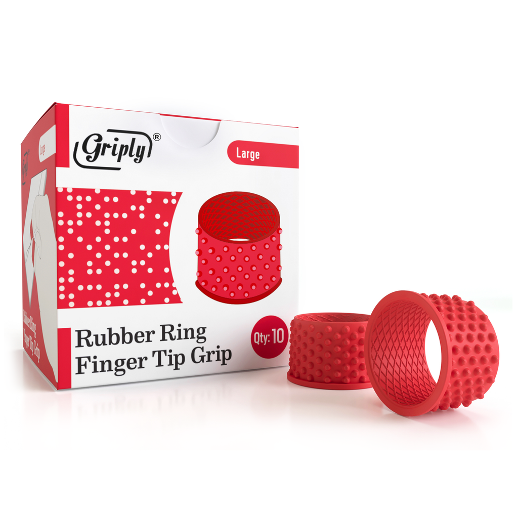 Griply Rubber Fingers Tips Rings - Large (10 Pieces) - Griply Products