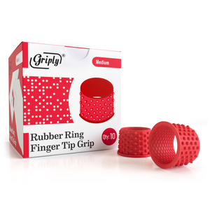 Griply Rubber Fingers Tips Rings - Medium (10 Pieces) - Griply Products